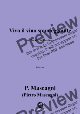 page one of P. Mascagni-Viva il vino spumeggiante,in d minor