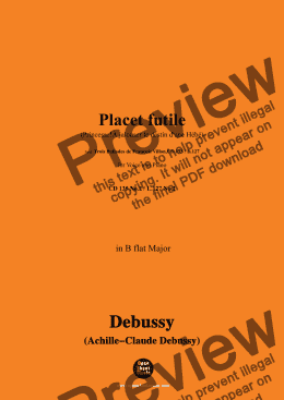 page one of Debussy-Placet futile,in B flat Major 