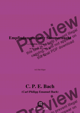 page one of C. P. E. Bach-Empfindungen einer Sommernacht,in E flat Major