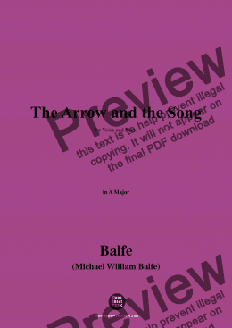 page one of Balfe-The Arrow and the Song,in A Major 