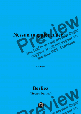 page one of Berlioz-Nessun maggior piacere,H 114,in G Major 