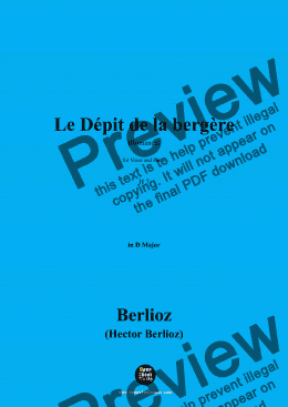 page one of Berlioz-Le Dépit de la bergère,H 7,in D Major 