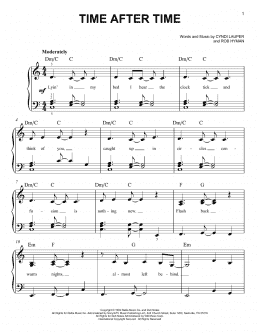 page one of Time After Time (Easy Piano)