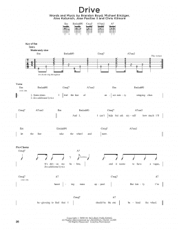 page one of Drive (Guitar Cheat Sheet)