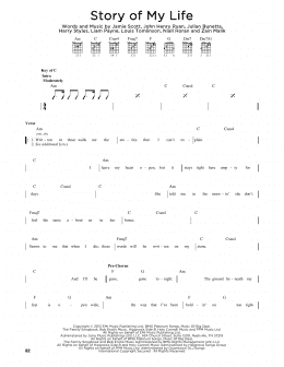 page one of Story Of My Life (Guitar Cheat Sheet)