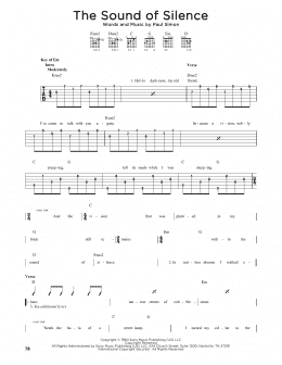 page one of The Sound Of Silence (Guitar Cheat Sheet)