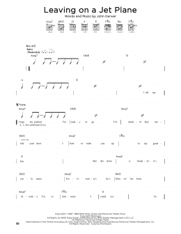 page one of Leaving On A Jet Plane (Guitar Cheat Sheet)