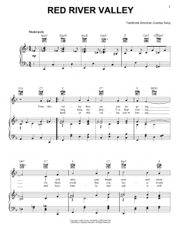 page one of The Red River Valley (Piano, Vocal & Guitar Chords (Right-Hand Melody))