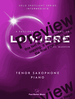 page one of Lumiere  (Tenor Saxophone & Piano)