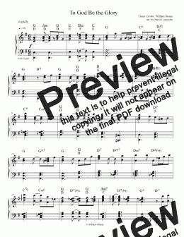 page one of To God Be the Glory - joyful gospel arr. for solo piano