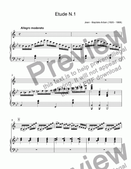 page one of Arban, Jean-Baptiste - Characteristic Study 1 for trumpet Bb & piano