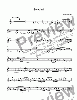 page one of Oscher, Efrain - Soledad for trumpet Bb