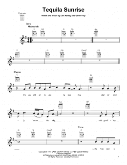 page one of Tequila Sunrise (Ukulele)