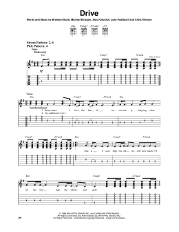 page one of Drive (Easy Guitar Tab)