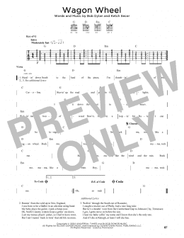 page one of Wagon Wheel (Solo Guitar)