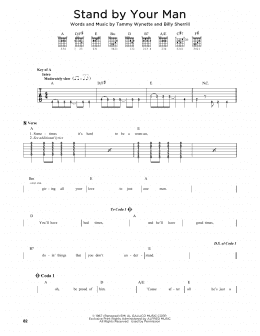 page one of Stand By Your Man (Guitar Cheat Sheet)