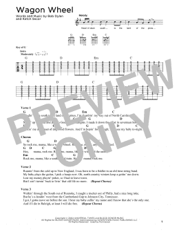 page one of Wagon Wheel (Solo Guitar)