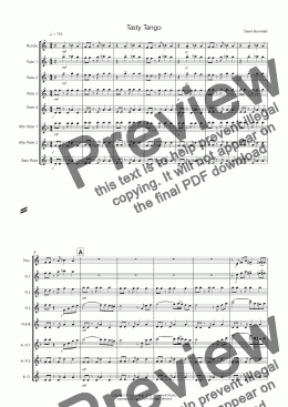 page one of Tasty Tango for Flute Choir