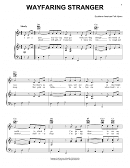 page one of Wayfaring Stranger (Piano, Vocal & Guitar Chords (Right-Hand Melody))