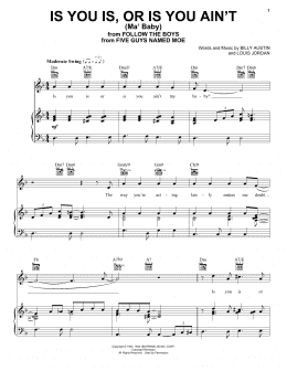 page one of Is You Is, Or Is You Ain't (Ma' Baby) (Piano, Vocal & Guitar Chords (Right-Hand Melody))