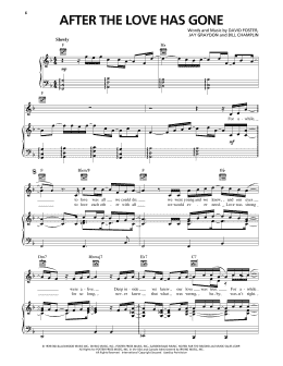 page one of After The Love Has Gone (Piano, Vocal & Guitar Chords (Right-Hand Melody))