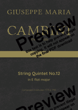 page one of Cambini - String Quintet No.12 in E flat major