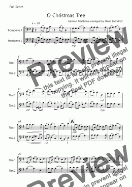 page one of O Christmas Tree for Trombone Duet