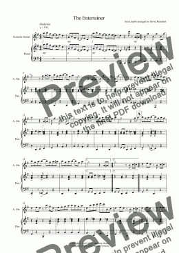 page one of The Entertainer for Guitar and Piano