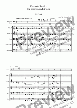 page one of Concerto Rustico for bassoon and strings, Op. 83 - III. Elegie