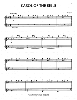 page one of Ukrainian Bell Carol (Piano Solo)