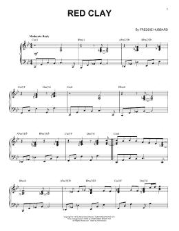 page one of Red Clay (Piano Solo)