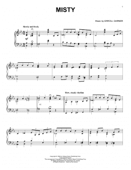 page one of Misty (Piano Solo)