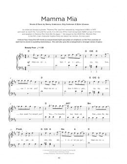 page one of Mamma Mia (Really Easy Piano)