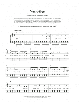 page one of Paradise (Really Easy Piano)