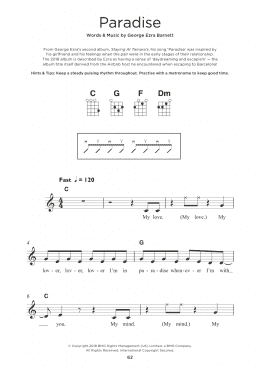 page one of Paradise (Ukulele)