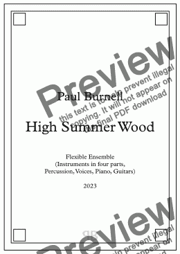 page one of High Summer Wood, for flexible ensemble - Score and Parts