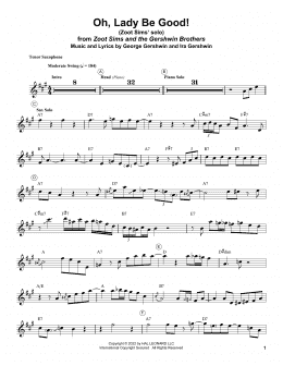 page one of Oh, Lady Be Good! (Tenor Sax Transcription)