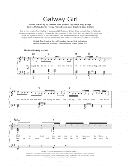 page one of Galway Girl (Really Easy Piano)