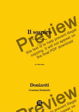 page one of Donizetti-Il sospiro,in a flat minor,for Voice and Piano