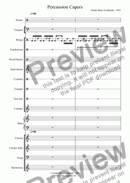 page one of Percussion Capers