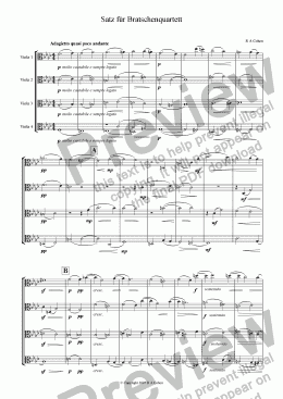 page one of Beethoven/Cohen - SATZ fur BRATSCHENQUARTETT - for four violas