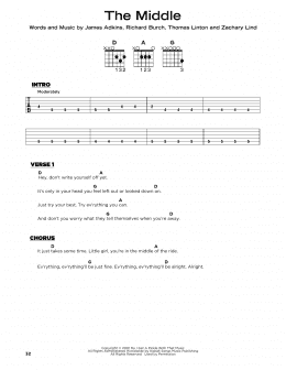 page one of The Middle (Really Easy Guitar)