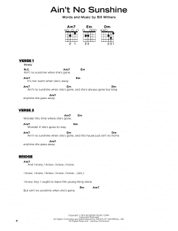 page one of Ain't No Sunshine (Really Easy Guitar)