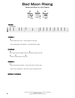 page one of Bad Moon Rising (Really Easy Guitar)