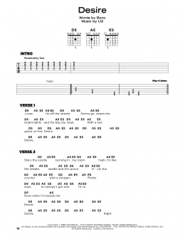 page one of Desire (Really Easy Guitar)