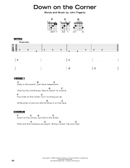 page one of Down On The Corner (Really Easy Guitar)