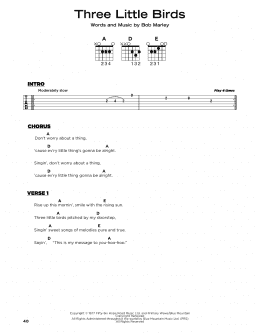 page one of Three Little Birds (Really Easy Guitar)