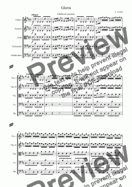 page one of Vivaldi Gloria RV589 for Chorus and String Orchestra