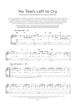 page one of no tears left to cry (Really Easy Piano)