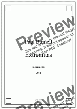 page one of Extremitas, for instruments